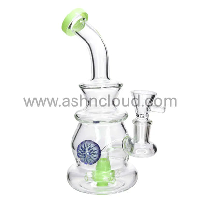 8 in - Glass Clear Bong One Tone Flower 2