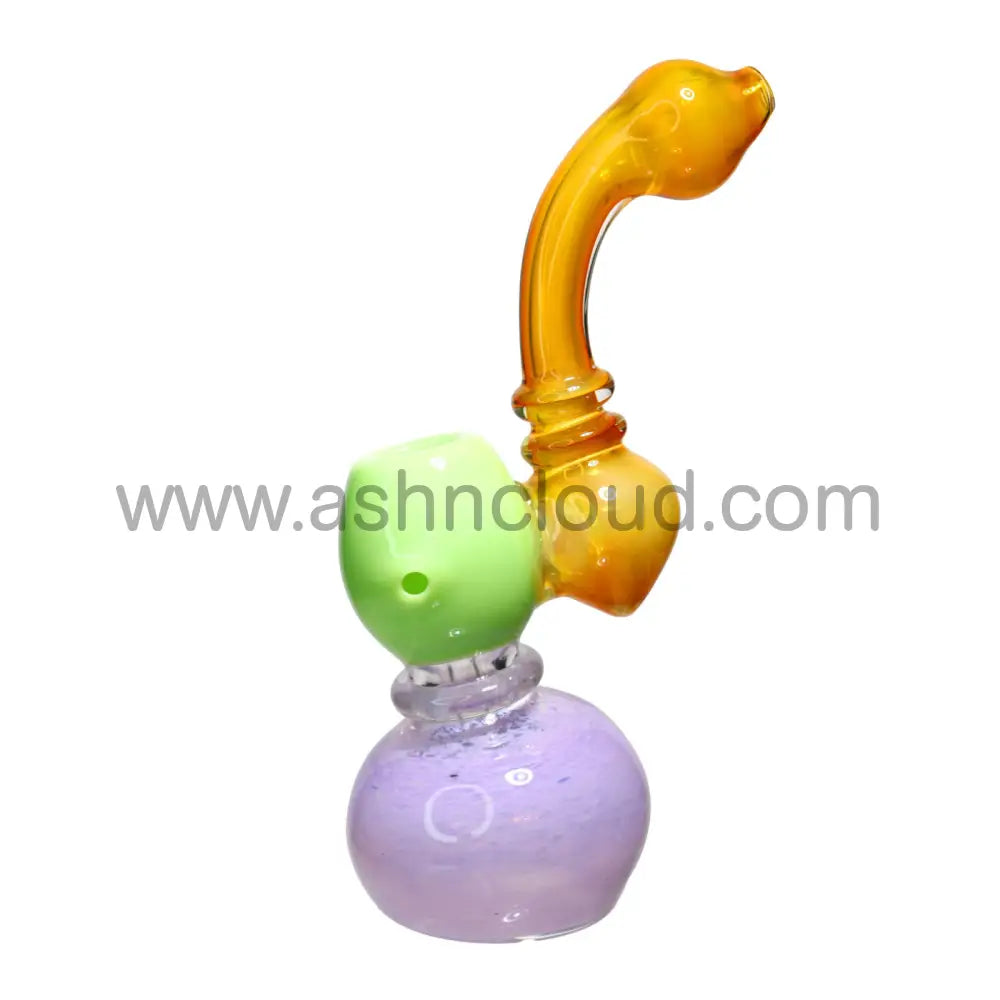 8 In - Gold Slime Colors Body Glass Bubbler