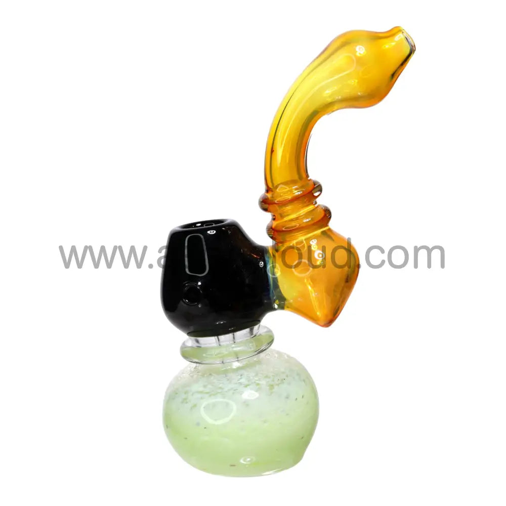 8 In - Gold Slime Colors Body Glass Bubbler