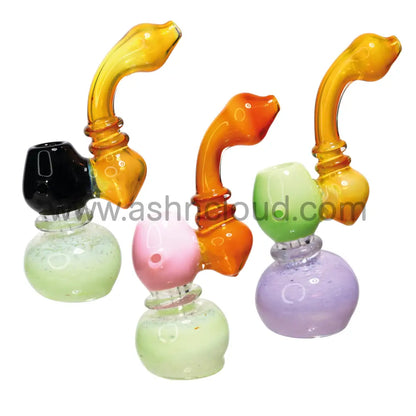 8 In - Gold Slime Colors Body Glass Bubbler