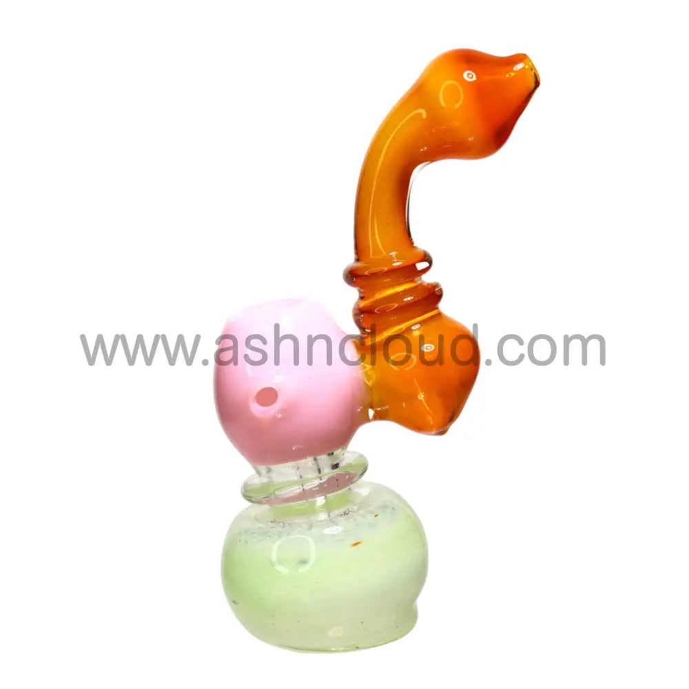 8 In - Gold Slime Colors Body Glass Bubbler