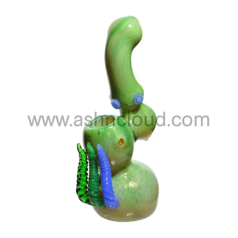 8 In - Green/Blue Bubbler Fancy Glass