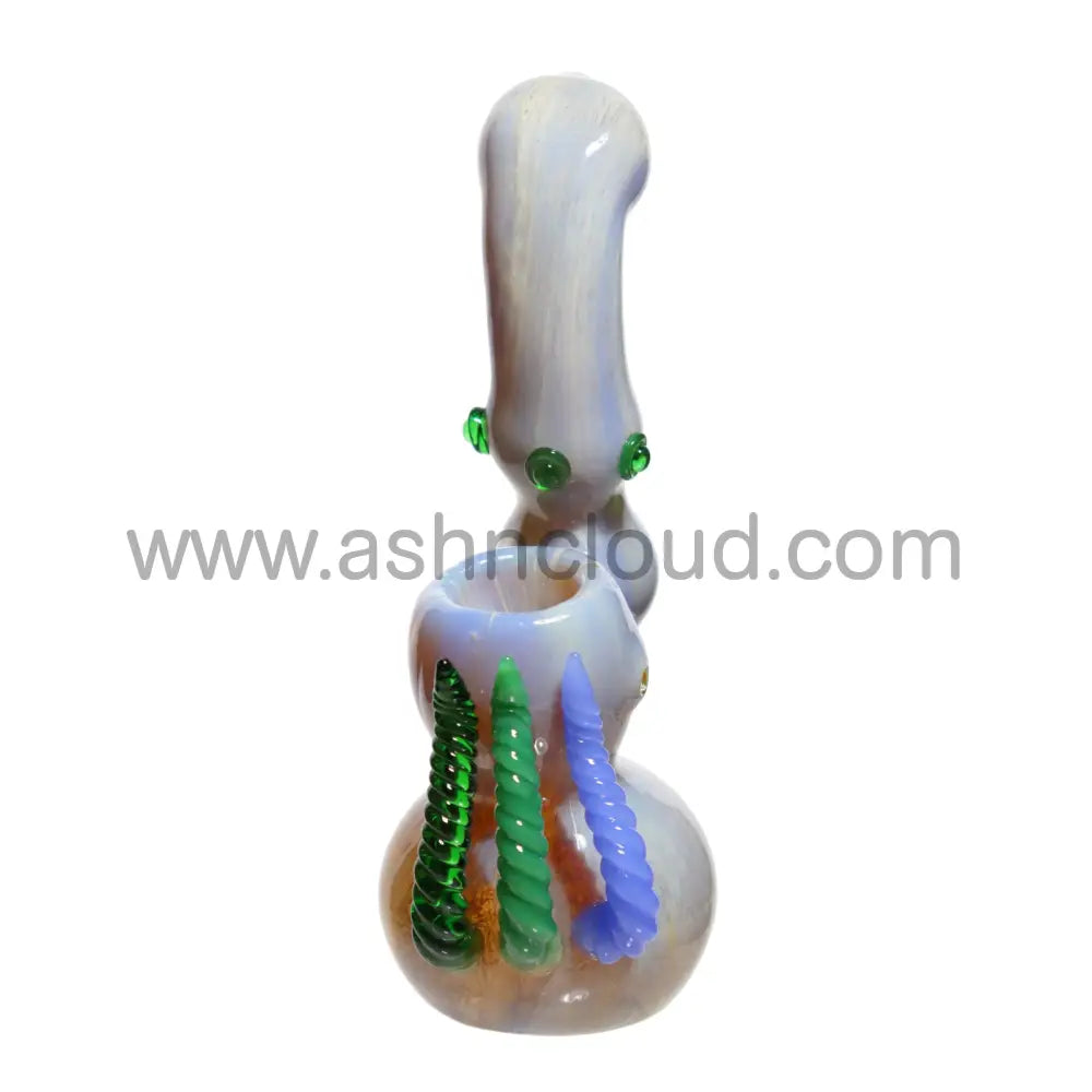 8 In - Green/Blue Bubbler Fancy Glass