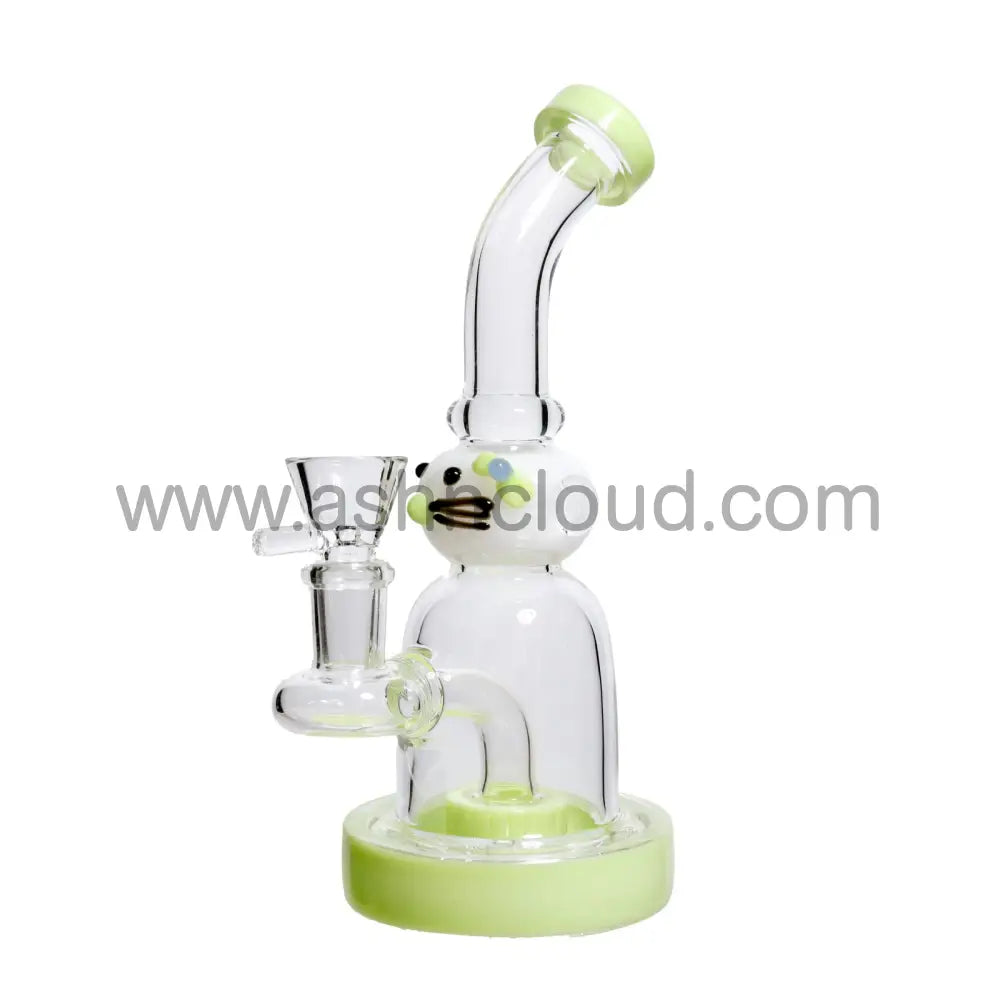 8 In - Kitten Handle Slime Colors Mini Glass Bong