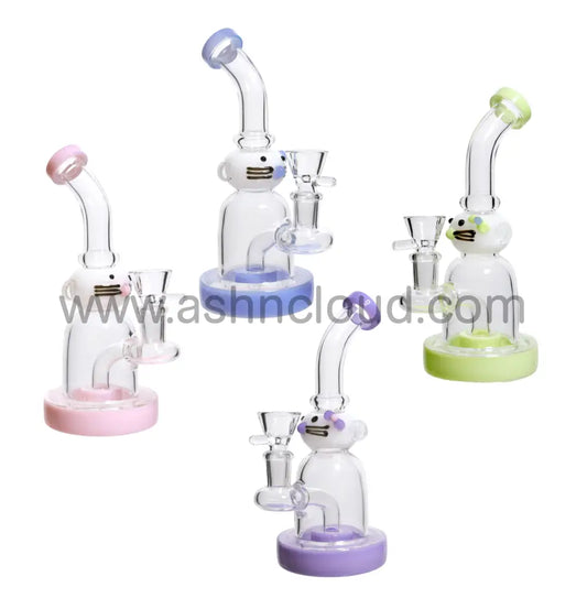 8 In - Kitten Handle Slime Colors Mini Glass Bong