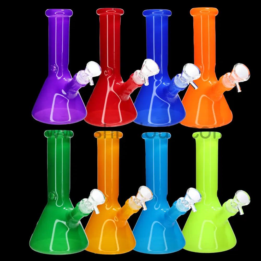 8 in - Milky Glass Beaker Bong