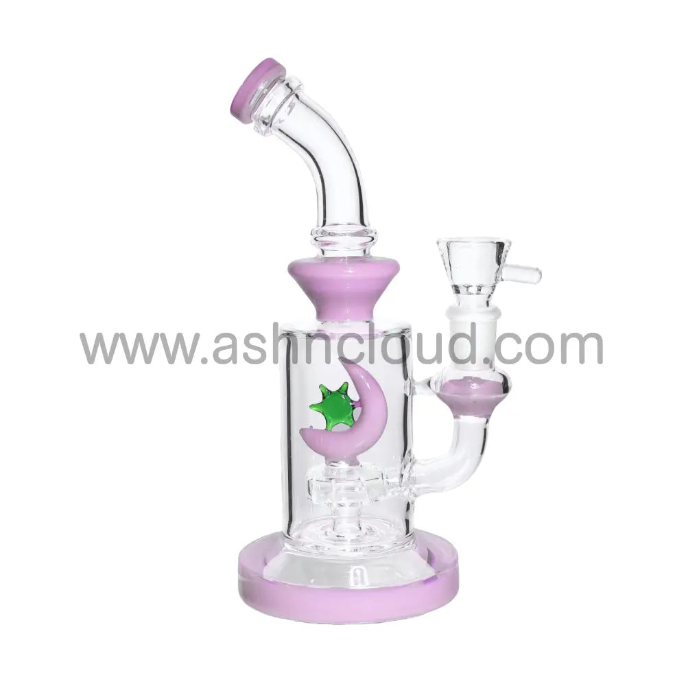 8 In - Mini Moon Glass Bong Bent Neck