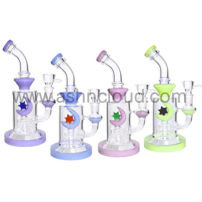 8 In - Mini Moon Glass Bong Bent Neck