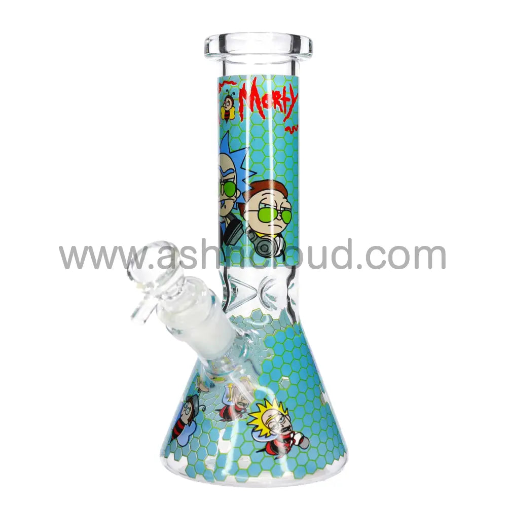 8 in - R&M Beaker Glass Bong Honey