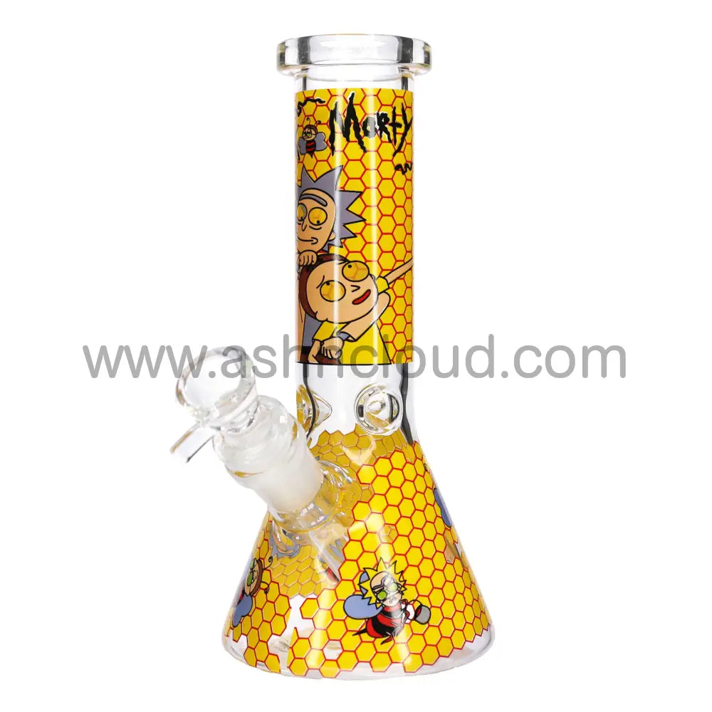 8 in - R&M Beaker Glass Bong Honey