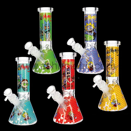 8 in - R&M Beaker Glass Bong Honey