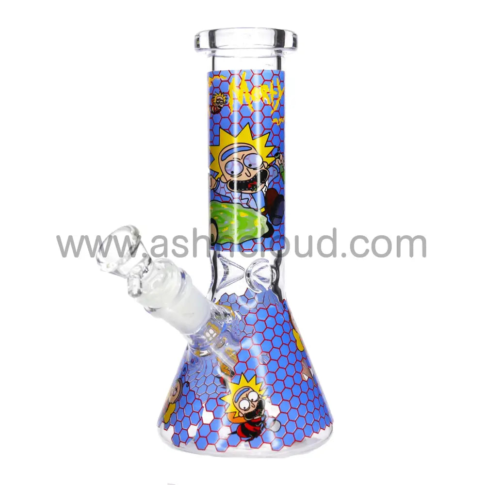 8 in - R&M Beaker Glass Bong Honey