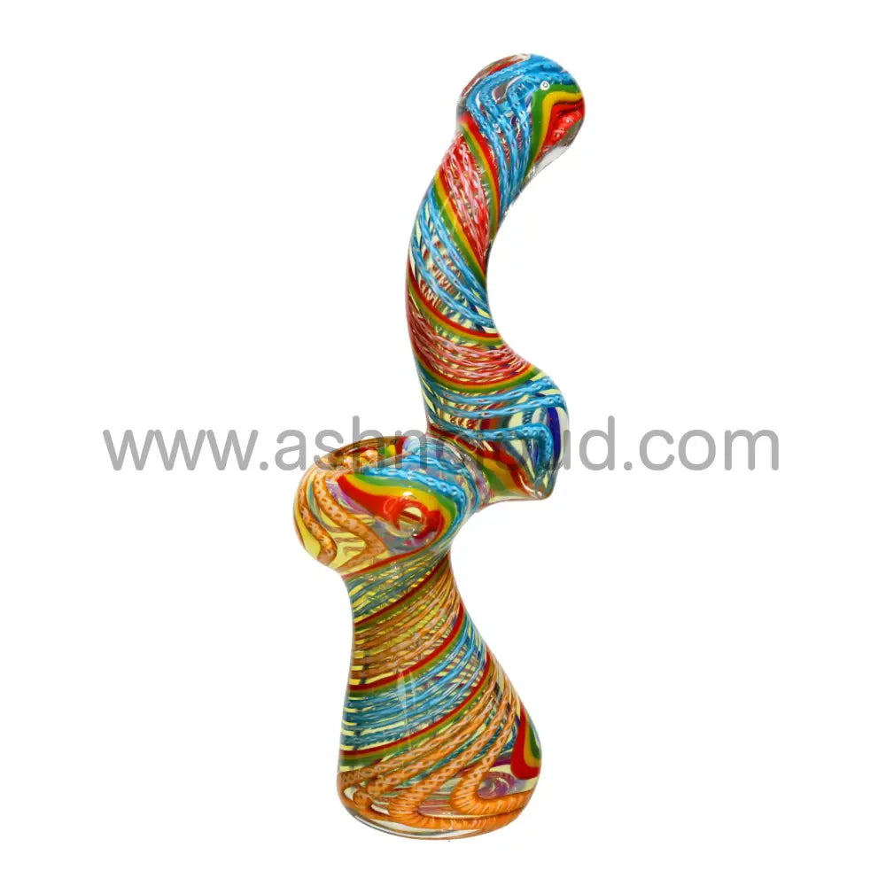 8 In - Rasta Streky Fancy Glass Bubbler