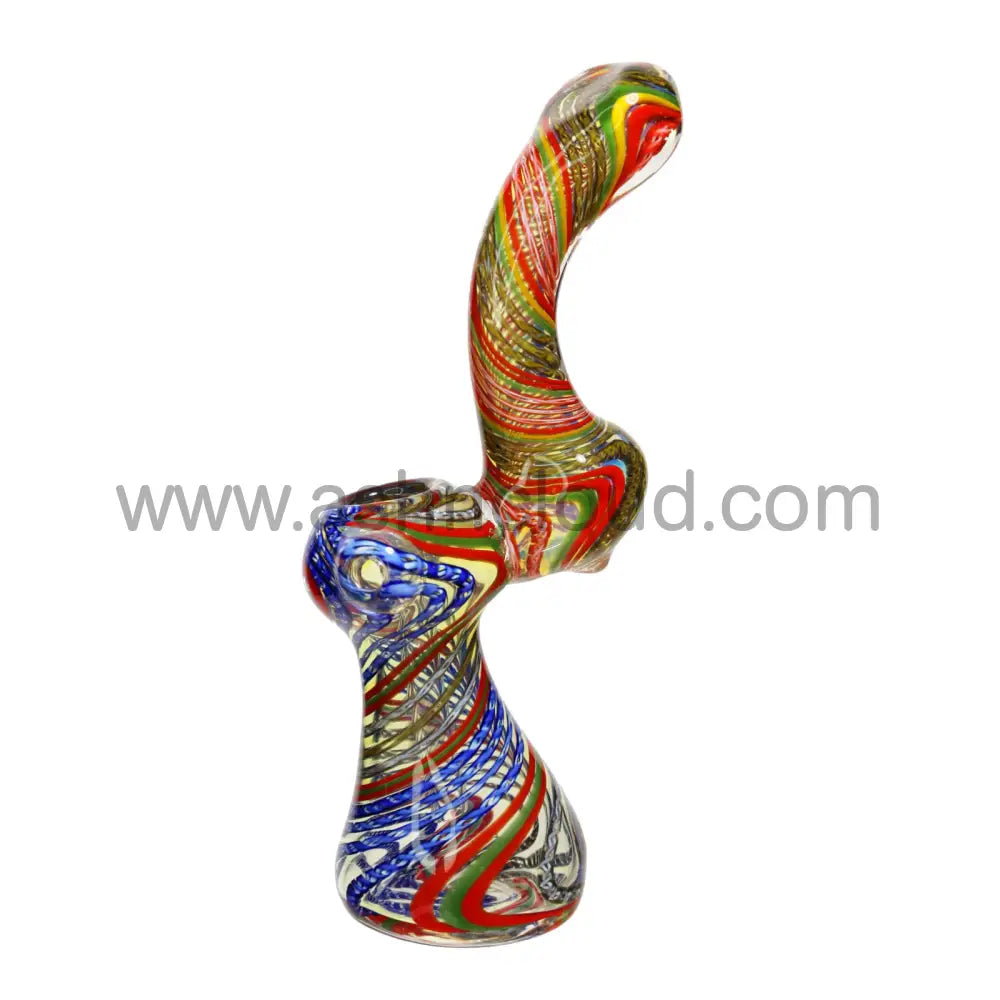 8 In - Rasta Streky Fancy Glass Bubbler