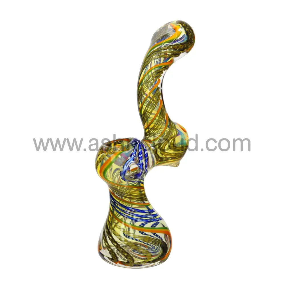 8 In - Rasta Streky Fancy Glass Bubbler