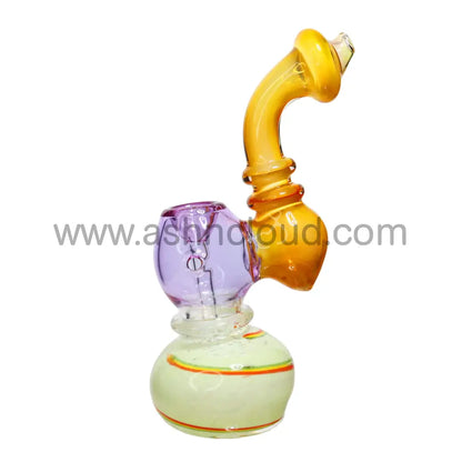 8 In - Rasta Twisted Translucent Handle Colored Glass Bubbler