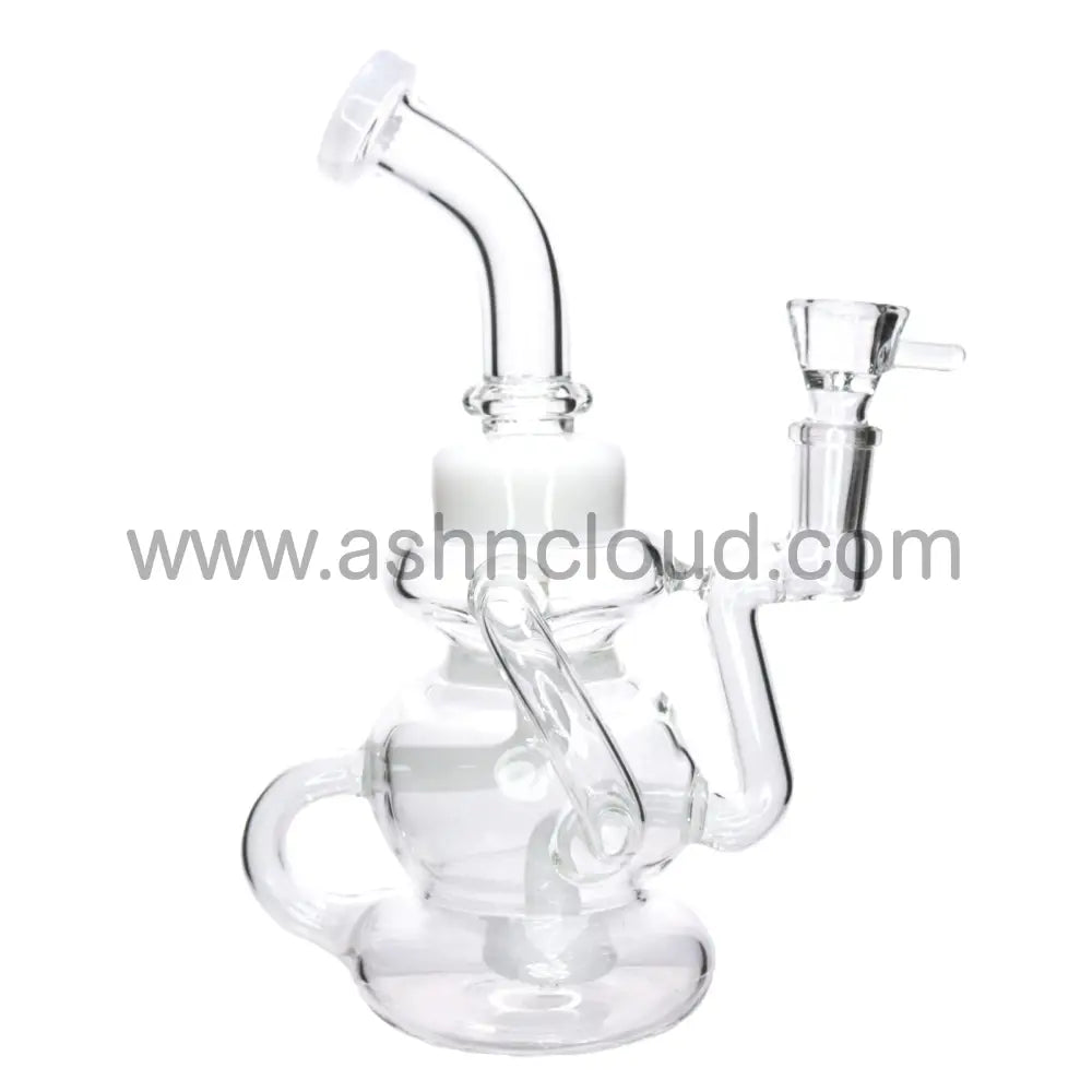 8 In - Recycler Multivalves Curvy Glass Bong