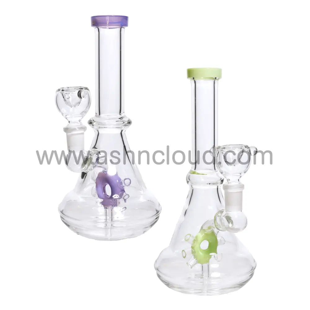 8 In - Ring Perc Color Glass Bong