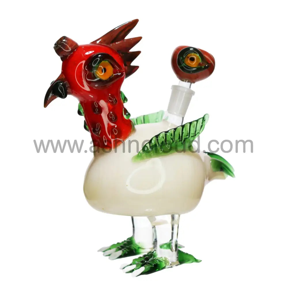 8 In - Rooster Fancy Glass Bubbler