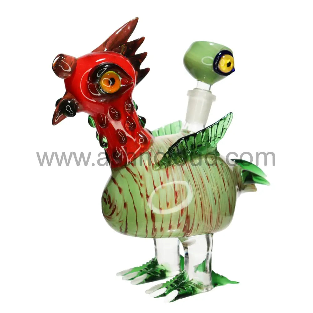 8 In - Rooster Fancy Glass Bubbler