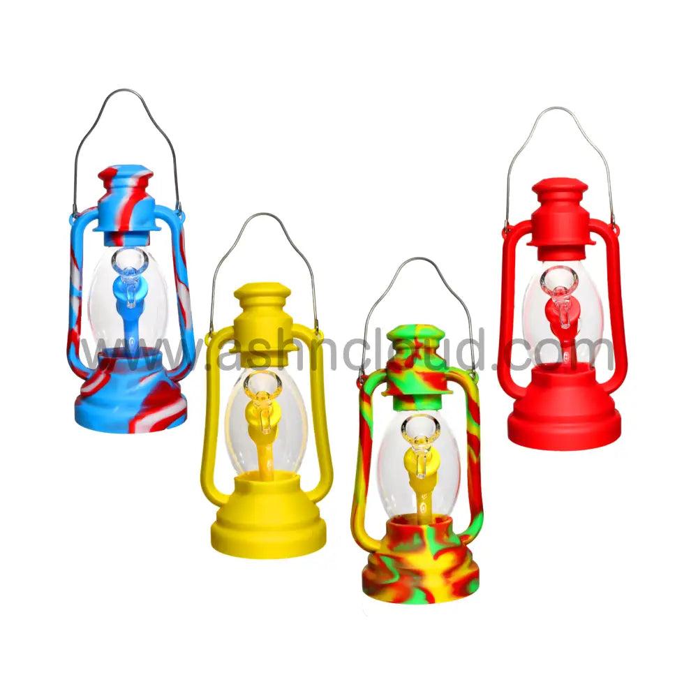 8 In - Silicone/Glass Lantern Multicolor Bong