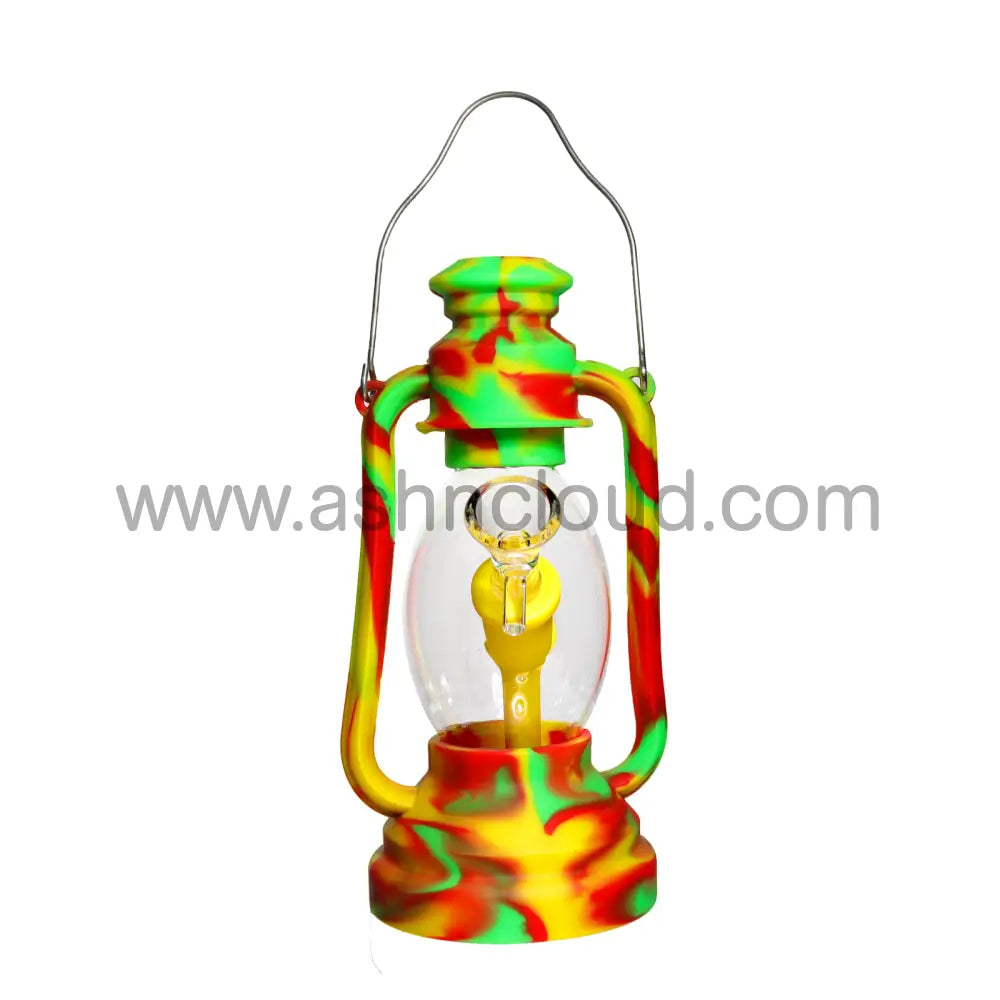 8 In - Silicone/Glass Lantern Multicolor Bong