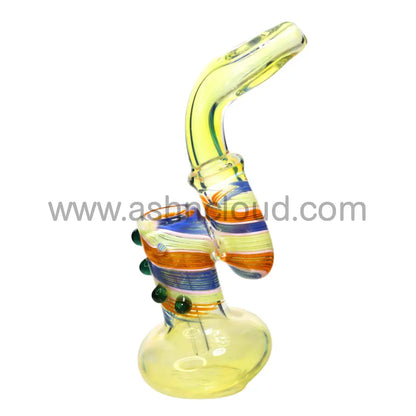 8 In - Stylish Glass Bubbler Twisted Multicolor