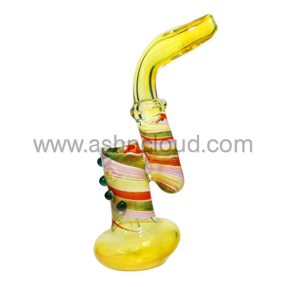 8 In - Stylish Glass Bubbler Twisted Multicolor