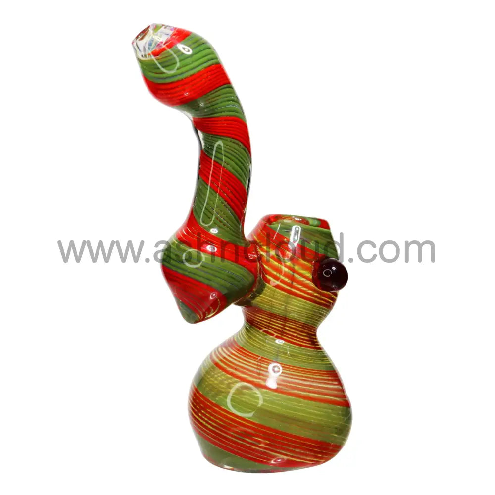 8 In - Twisted 420 Rasta Curvy Bubbler