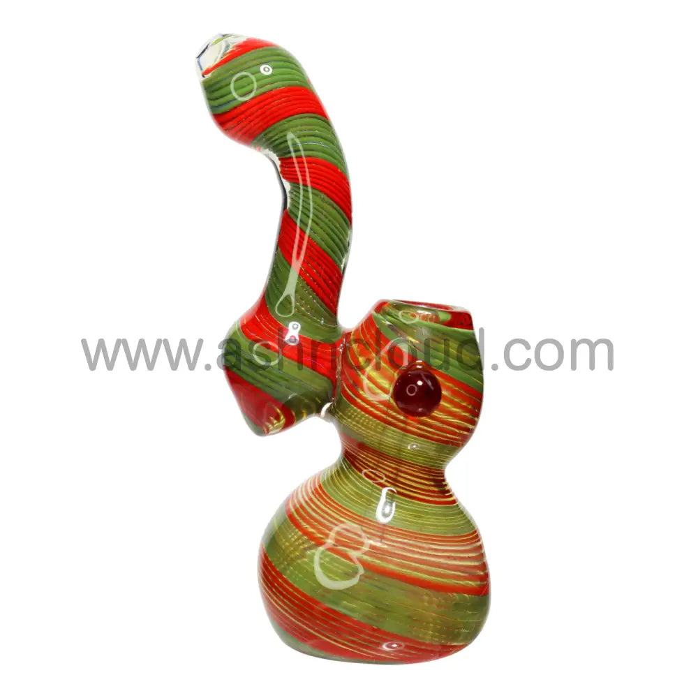 8 In - Twisted 420 Rasta Curvy Bubbler