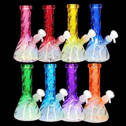 8 in - Twisted Beaker Glass Bong