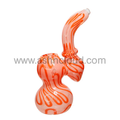 8 In - Twisted Lines Multicolor Glass Bubbler