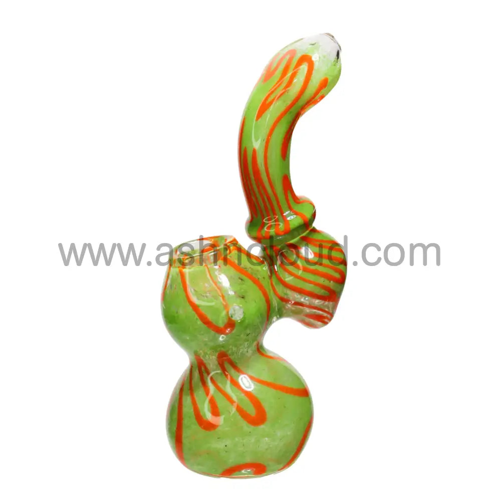 8 In - Twisted Lines Multicolor Glass Bubbler