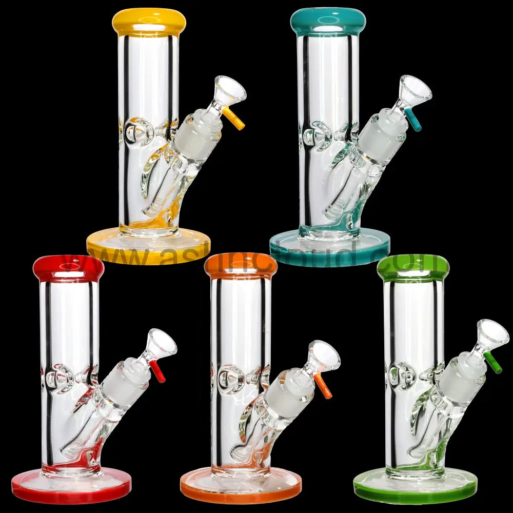 8 Inch 9mm USA Color Straight Bong Best Seller – Super Thick Glass | Wholesale Ashncloud