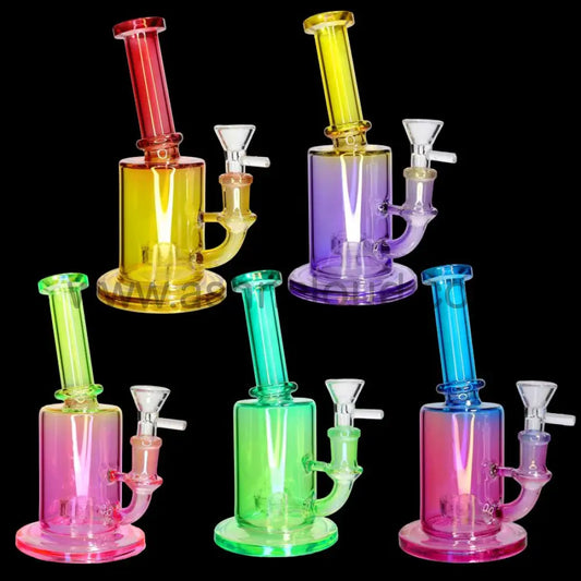 8 Inch Glass Water Metallic Pipe | Wholesale Color Glass Bong