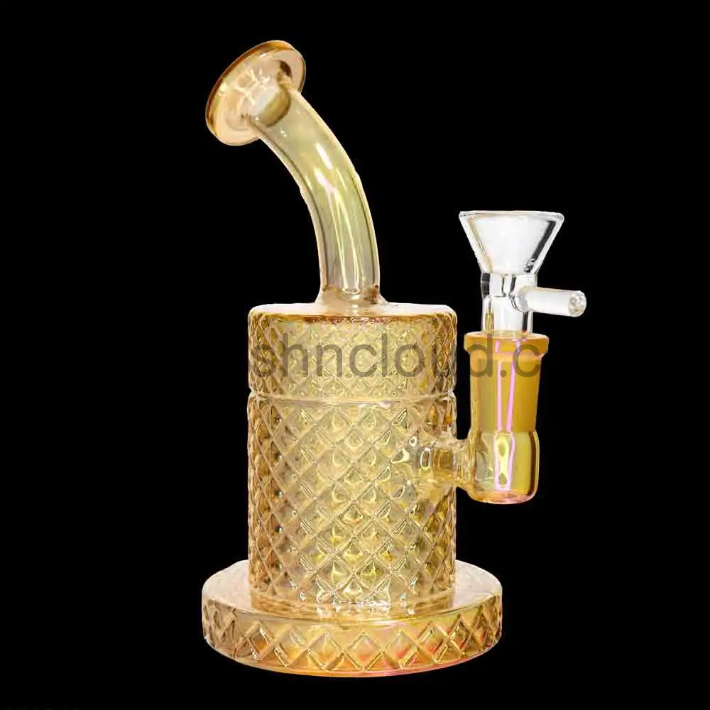 ✨ 8 Inch Metallic Diamond Glass Water Pipe – Premium Textured Bong