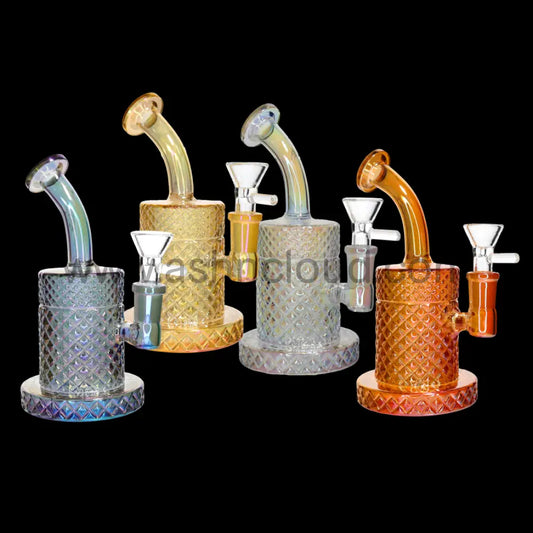 ✨ 8 Inch Metallic Diamond Glass Water Pipe – Premium Textured Bong