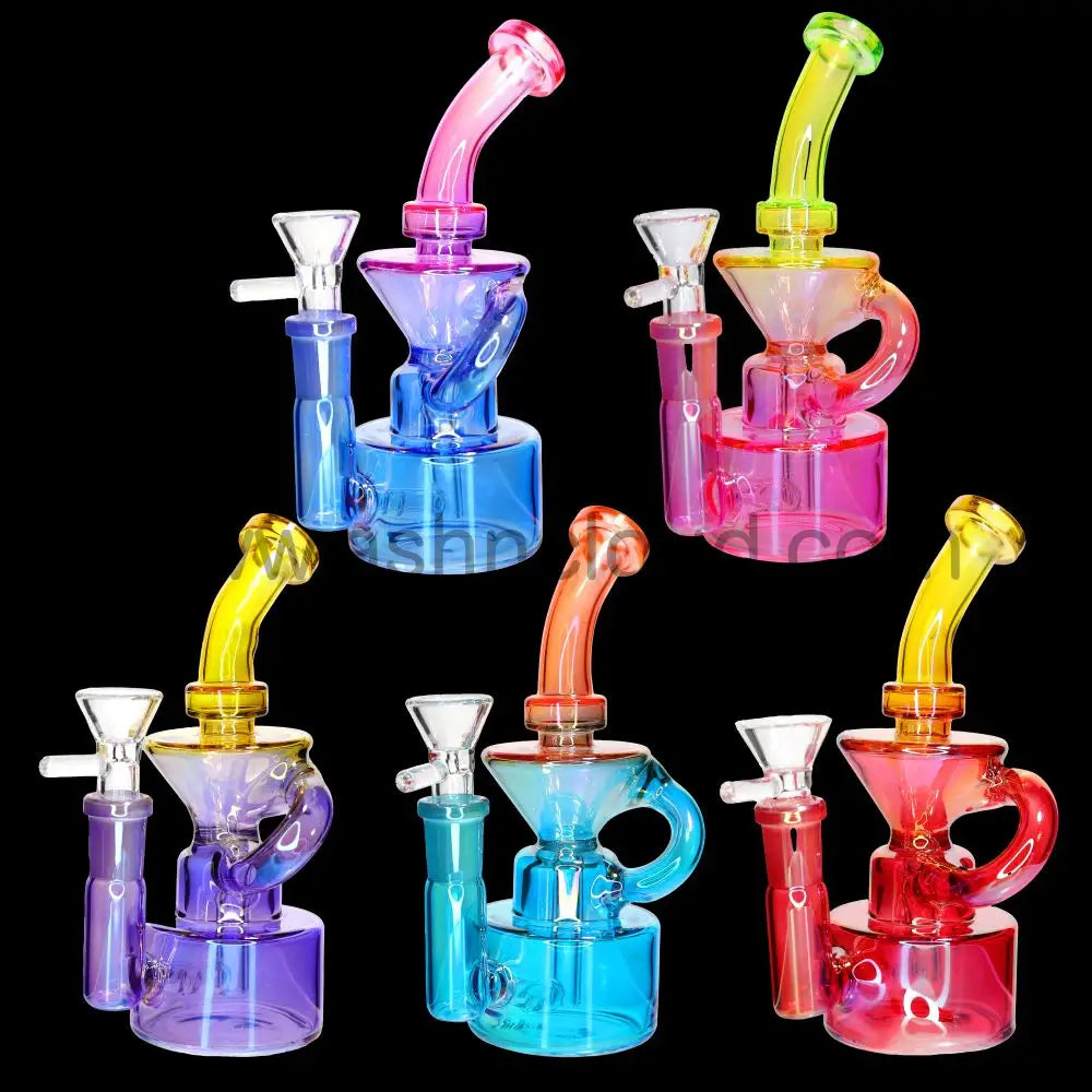 8 Inch Recycler Dab Rig | Wholesale Color Glass Recycler Rig