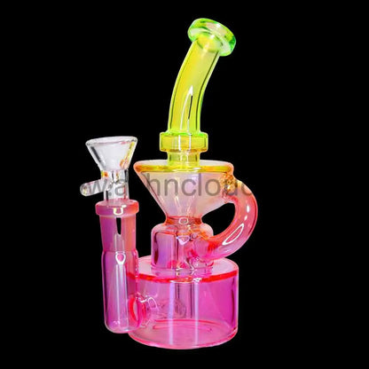 8 Inch Recycler Dab Rig | Wholesale Color Glass Recycler Rig