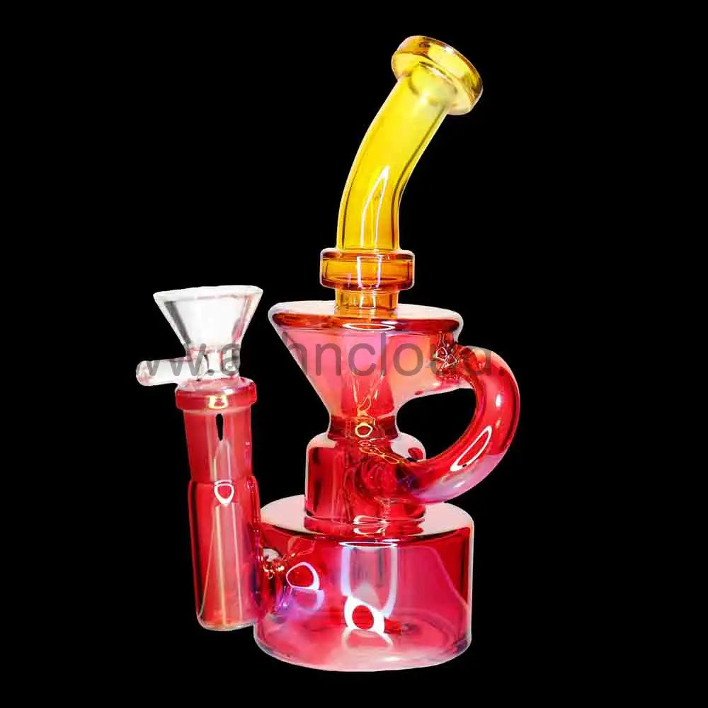 8 Inch Recycler Dab Rig | Wholesale Color Glass Recycler Rig