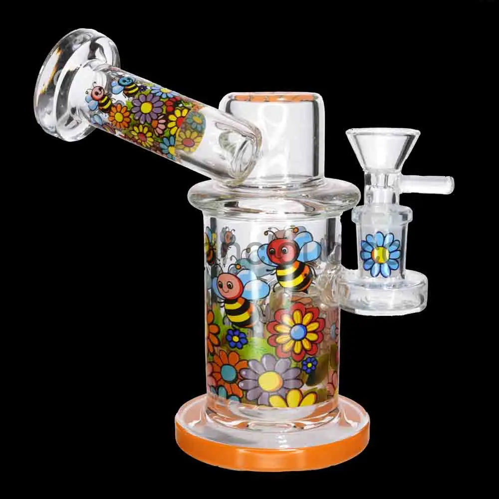 8’’ Thick Floral Cartoon Glass Bong with Internal Perc – Wholesale Water Pipe