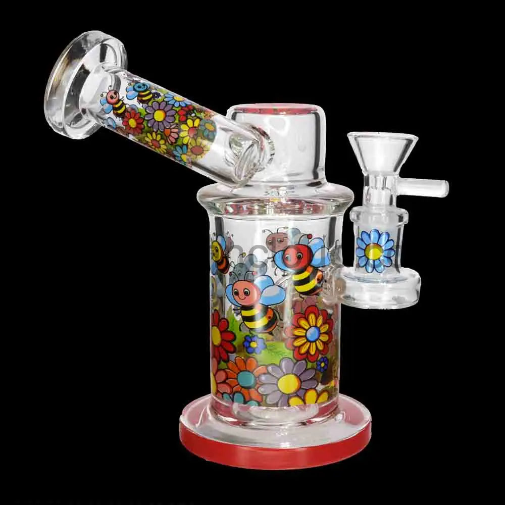 8’’ Thick Floral Cartoon Glass Bong with Internal Perc – Wholesale Water Pipe
