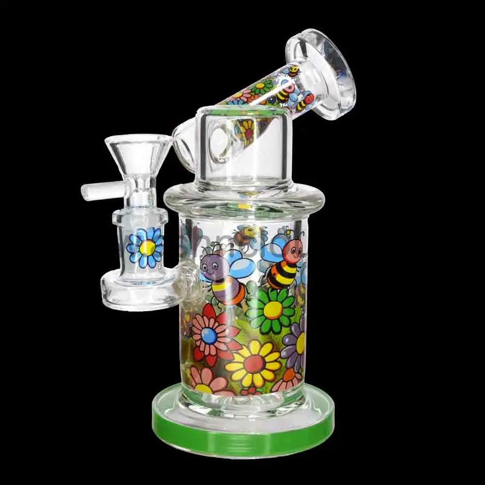 8’’ Thick Floral Cartoon Glass Bong with Internal Perc – Wholesale Water Pipe