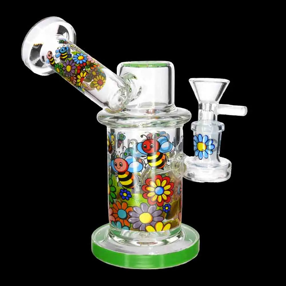 8’’ Thick Floral Cartoon Glass Bong with Internal Perc – Wholesale Water Pipe