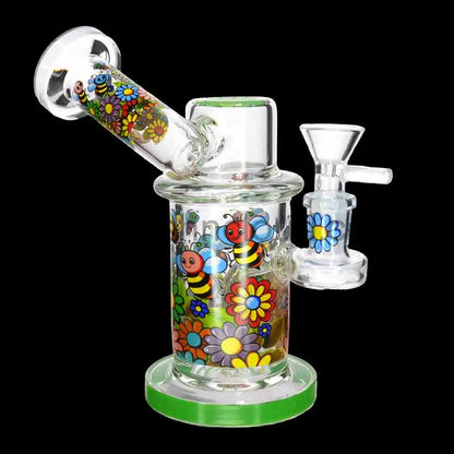 8’’ Thick Floral Cartoon Glass Bong with Internal Perc – Wholesale Water Pipe