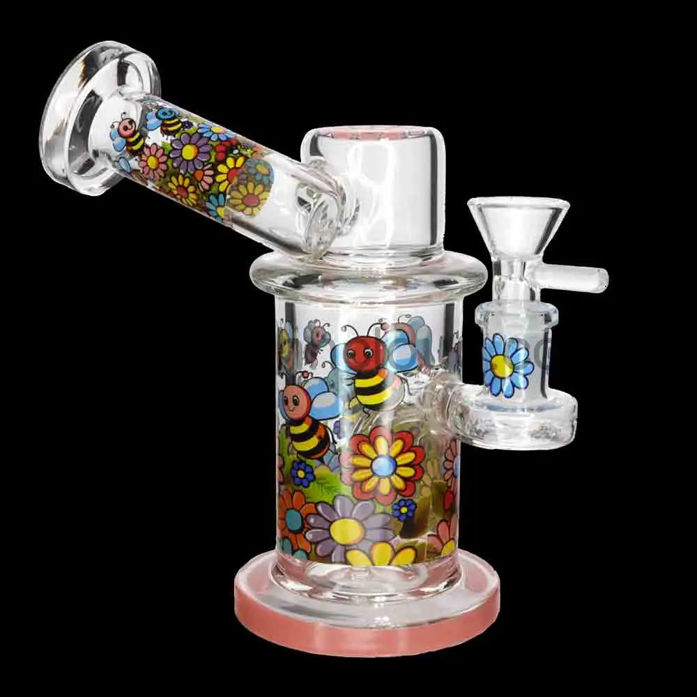 8’’ Thick Floral Cartoon Glass Bong with Internal Perc – Wholesale Water Pipe