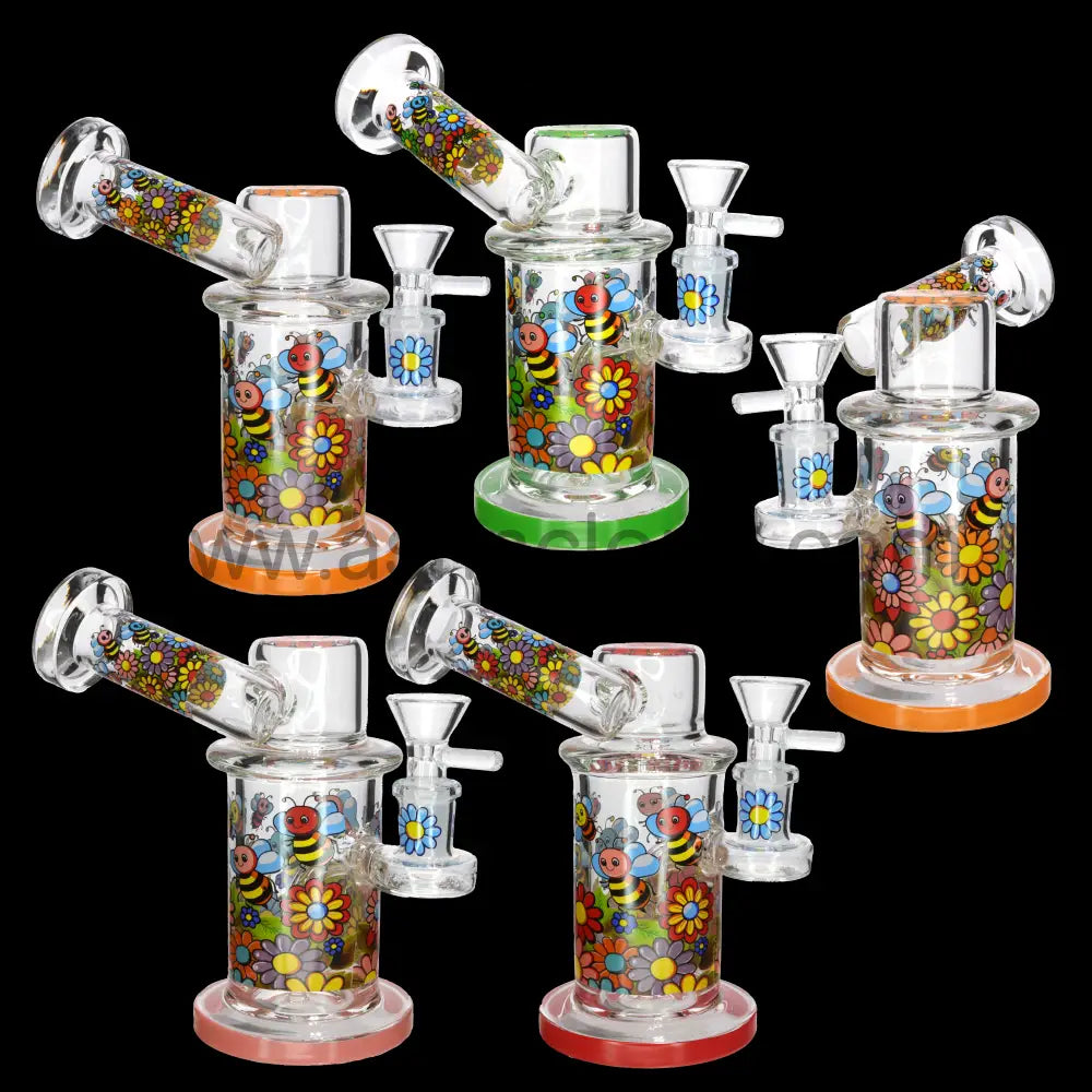 8’’ Thick Floral Cartoon Glass Bong with Internal Perc – Wholesale Water Pipe