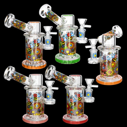 8’’ Thick Floral Cartoon Glass Bong with Internal Perc – Wholesale Water Pipe