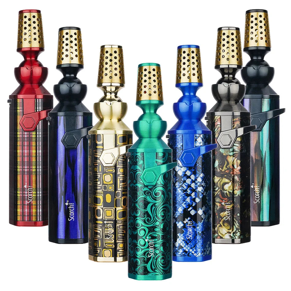 9 pcs - Scorch Torch 61828 Premium Butane Torch Lighter – Assorted Designs Wholesale