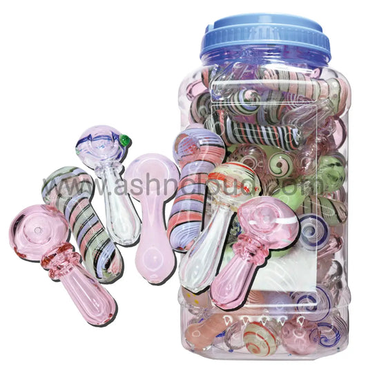 85 Pcs – Jar #8 Glass Hand Pipe Spoon $2.50 Each